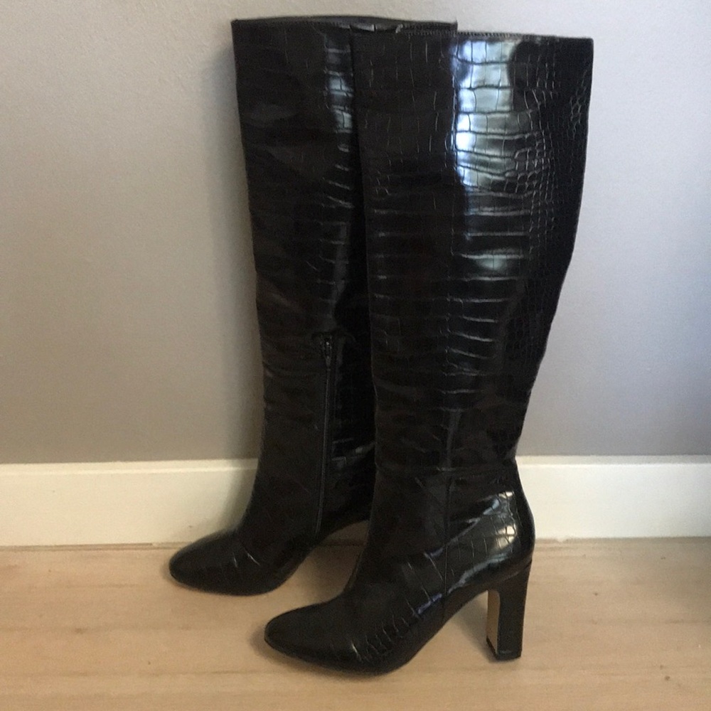 Forever 21 Croc Knee High Boots